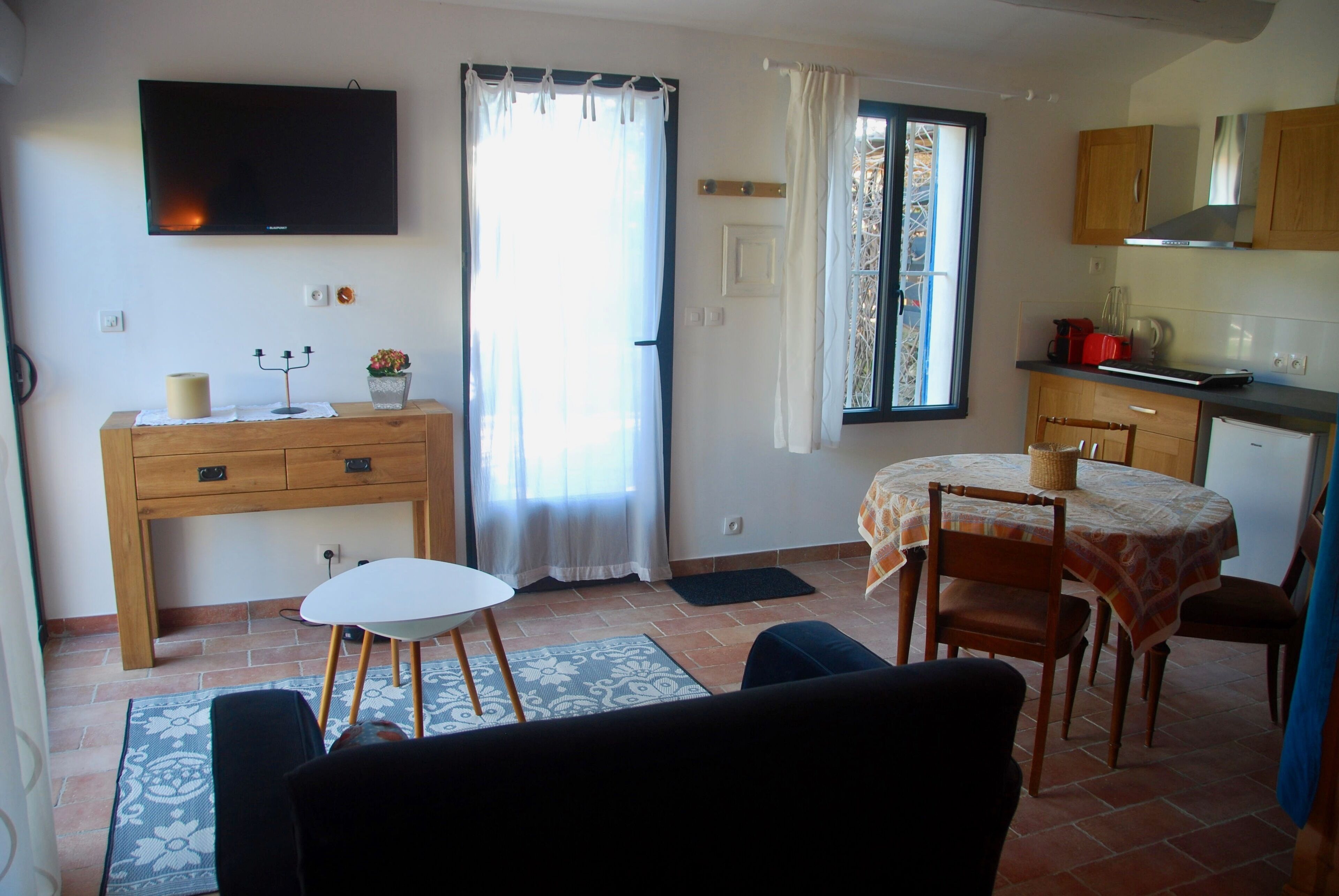 Televisión, reproductor de DVD y libros 