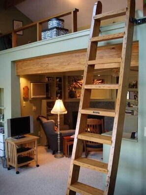 TV, peis, DVD-spiller og bøker