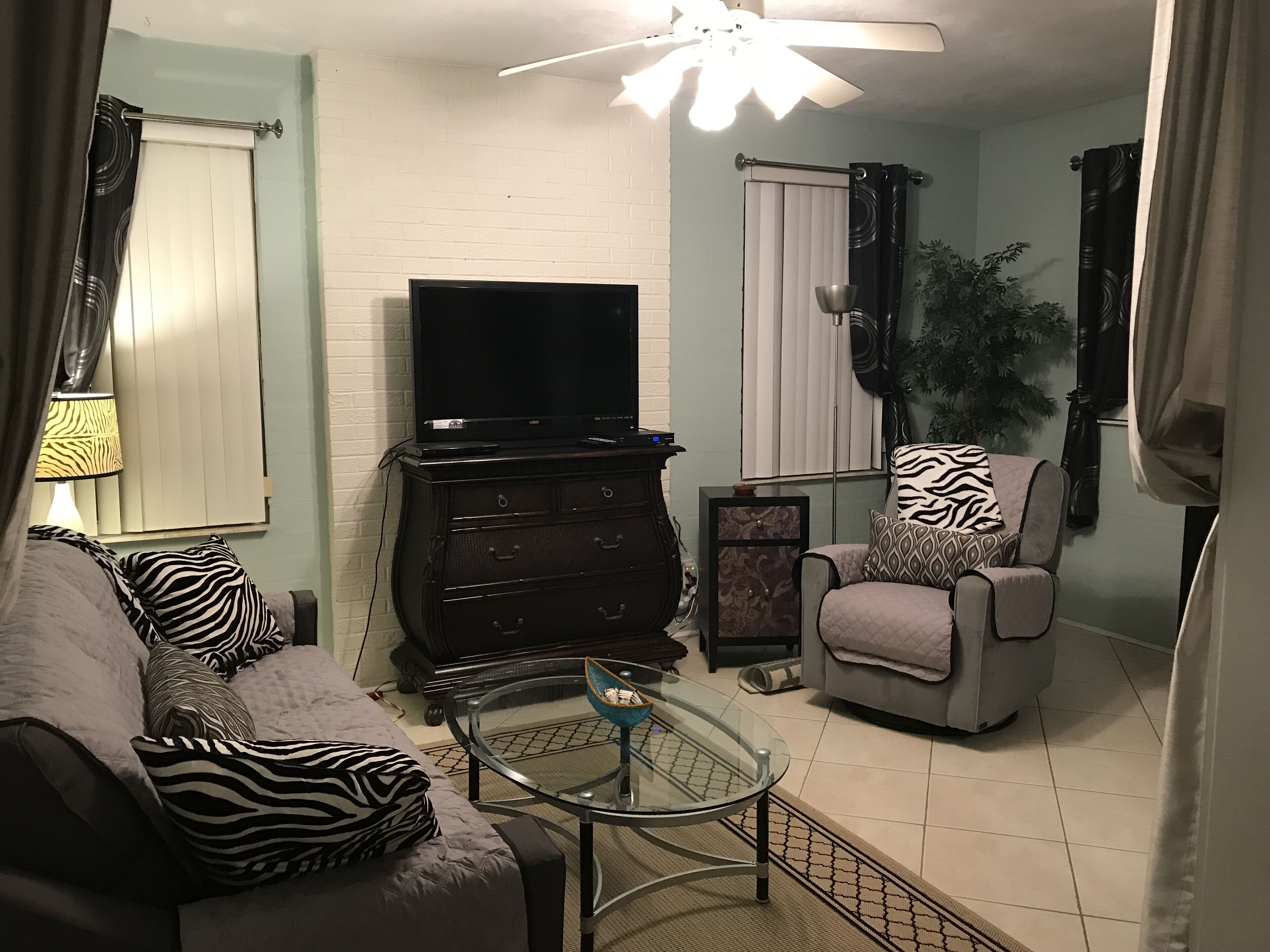 Smart TV, DVD player, books