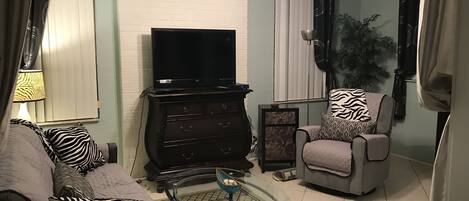 Smart TV, DVD player, books