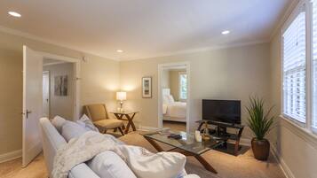 Flat-screen TV, DVD player