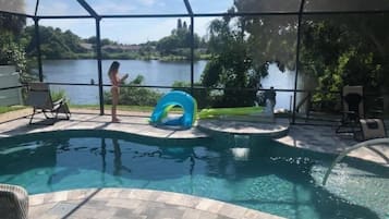 Outdoor pool, a heated pool