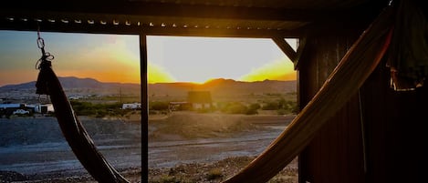 Cabane, 1 lit double, non-fumeurs, vue montagne | Terrasse/Patio