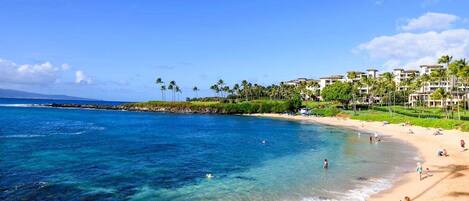 Beach nearby, sun-loungers, beach towels