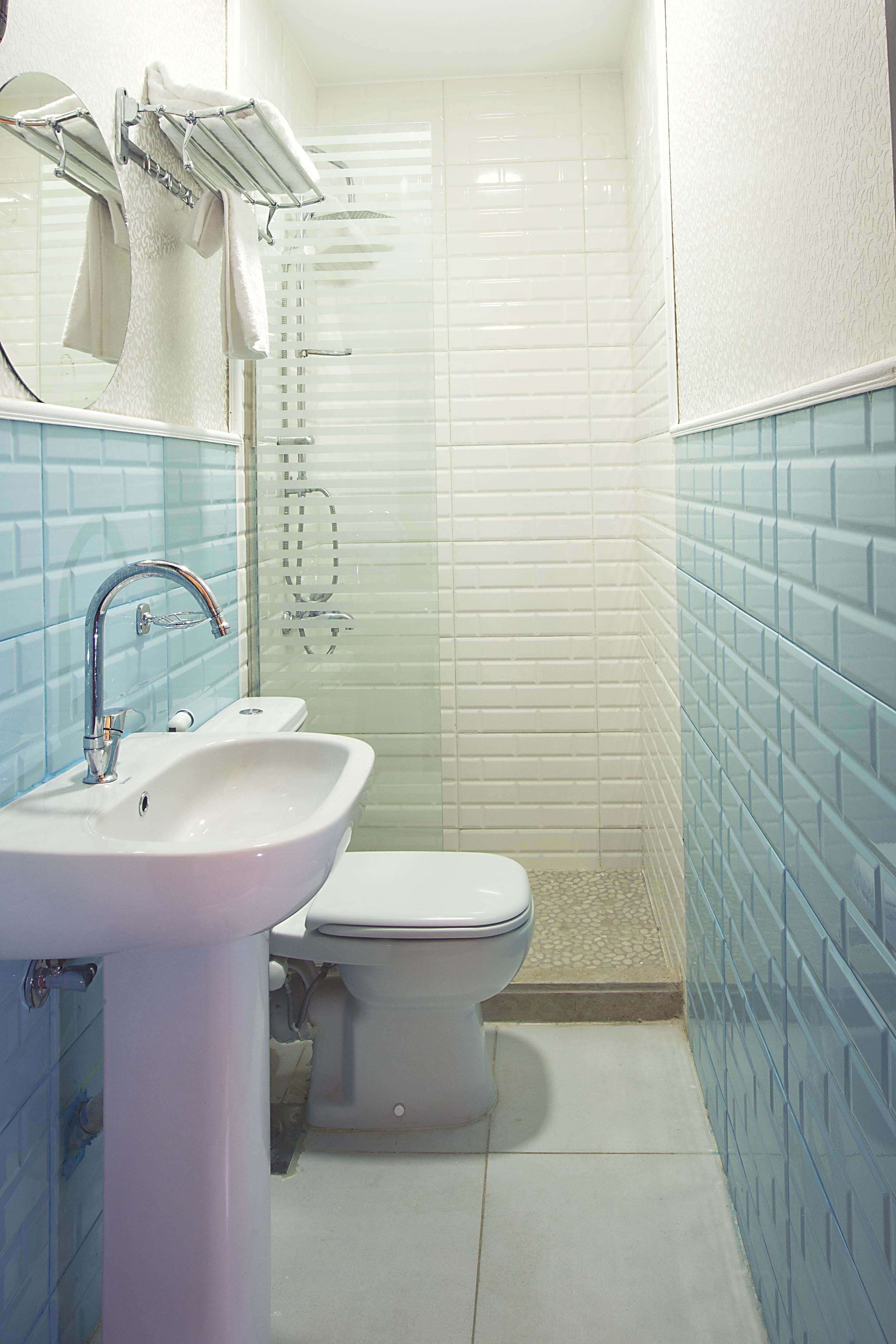 free toiletries, slippers, towels