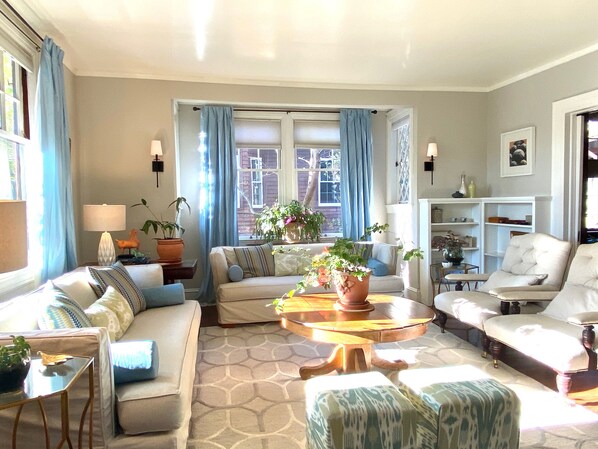 Smart TV, fireplace, video games, DVD player