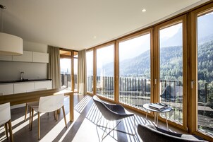 Superior Suite, 1 King Bed, Mountain View | Living area | Flat-screen TV