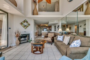 Smart TV, fireplace, DVD player - Rare Two-Story Oceanfront Penthouse • 5 Balconies • Stunning Beach Views (Myrtle Beach)