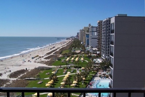The view from livingroom and bedroom balconies.