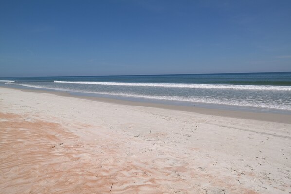 Beach nearby, sun loungers