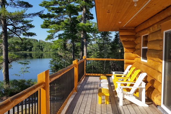 Deck with amazing lake views