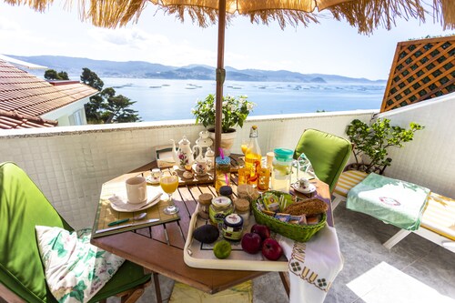 Balcony of Rias Baixas - Couple's Getaway + Pool |Beach Apartment in Pontevedra