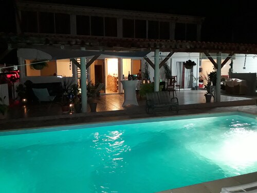 MARIGOT, bas de villa avec piscine privée, calme ,vue panoramique .