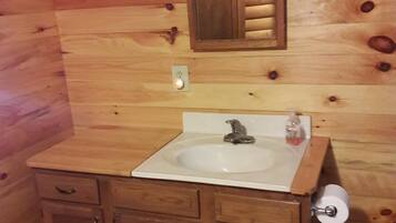 Shower, hair dryer, soap, shampoo