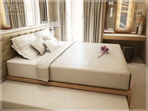 Premium bedding, pillow-top beds, desk, iron/ironing board