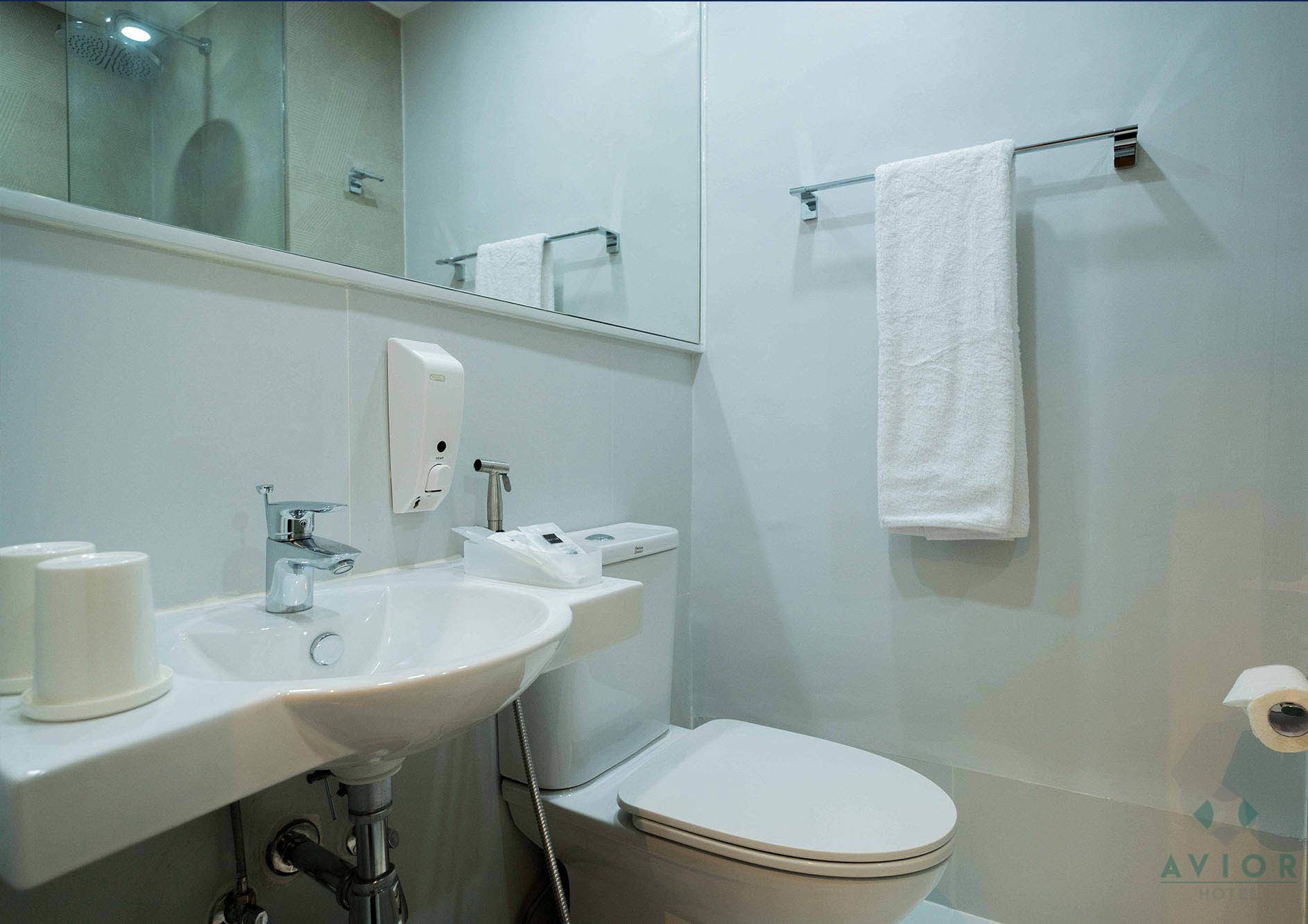 standard single room | bathroom | shower, rainfall showerhead, free toiletries, hair dryer