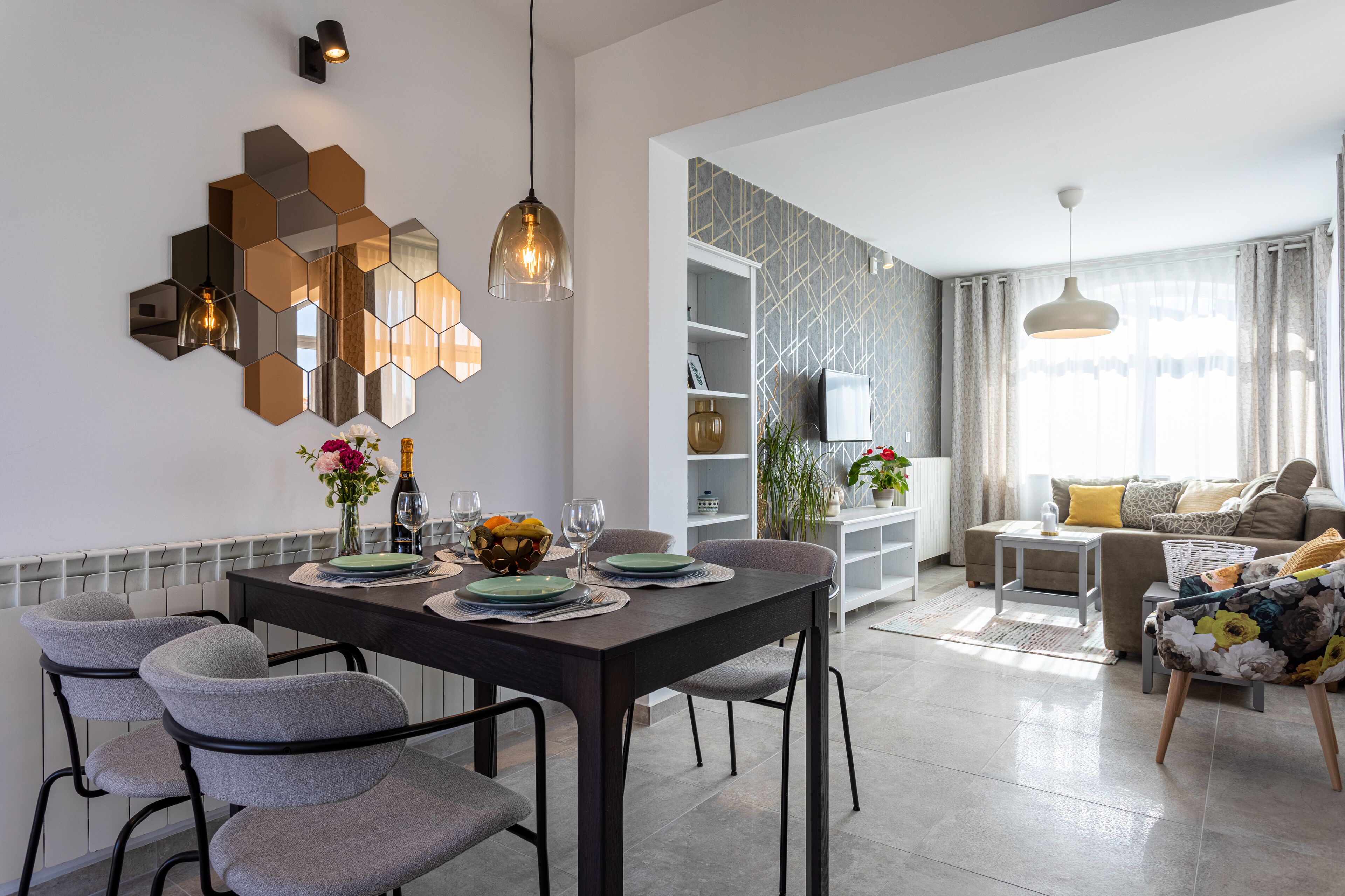 Íbúð - 1 svefnherbergi | Stofa | Flatskjársjónvarp