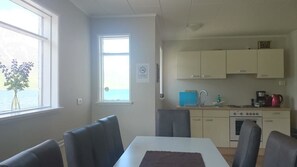 Apartment, 3 Bedrooms | Private kitchen | Fridge, stovetop, cookware/dishes/utensils - Nord Marina Guesthouse (Seydisfjordur)