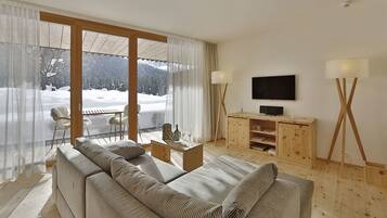 Luxe suite, terras | Kamervoorziening