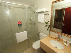Shower, hair dryer - Greentree Inn Shanghai Songjiang Wanda Plaza Rongm (Shanghai)