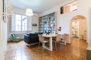 Deluxe Apartment, 2 Bedrooms | Living area | Flat-screen TV