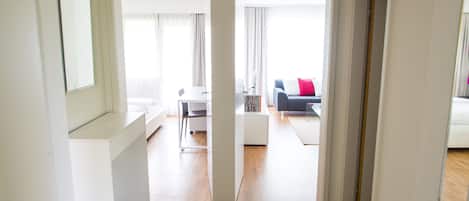 Flat-screen TV, DVD player