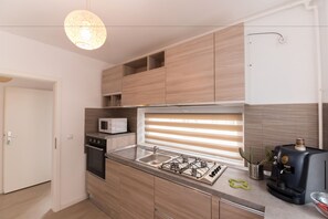 Fridge, microwave, oven, stovetop - Thomas Apartments (Brasov)