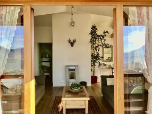 TV, fireplace, ping pong, books