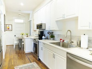 Fridge, microwave, oven, stovetop - A3 at Saint Philip Square, One Block to King, Spacious Historic Stay (Charleston)