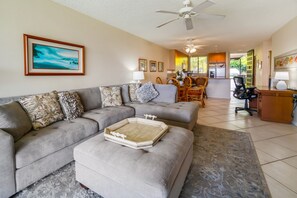 Smart TV, DVD player, books, music library