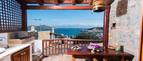 Ferienhaus, Meerblick (Leonidas) | Balkon