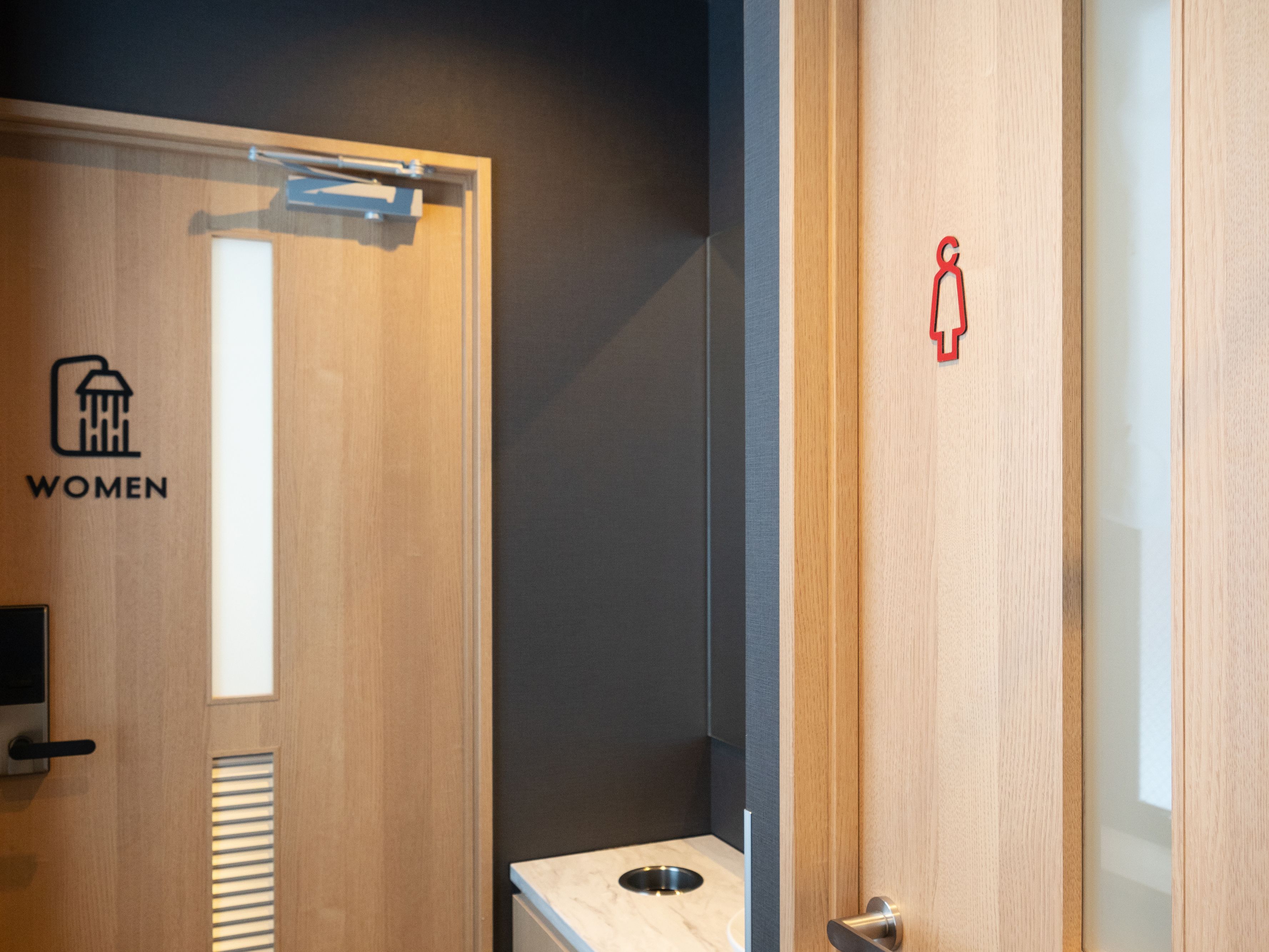 Shower, free toiletries, slippers, towels