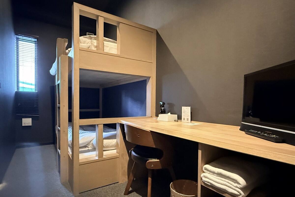 Desk, free WiFi, bed sheets