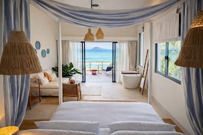 In-room safe, desk, laptop workspace, blackout curtains - Baan Jai Dee Beach Front Hotel (Ko Pha-ngan)