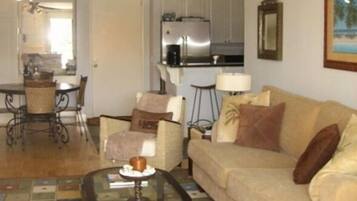 Televisión, chimenea, reproductor de DVD y futbolito