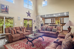Smart TV, fireplace, DVD player, table football