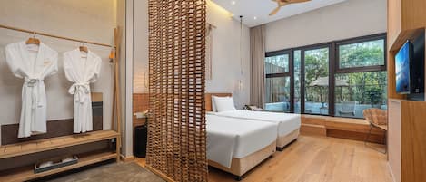 1 slaapkamer, luxe beddengoed, bedden met traagschuimmatras