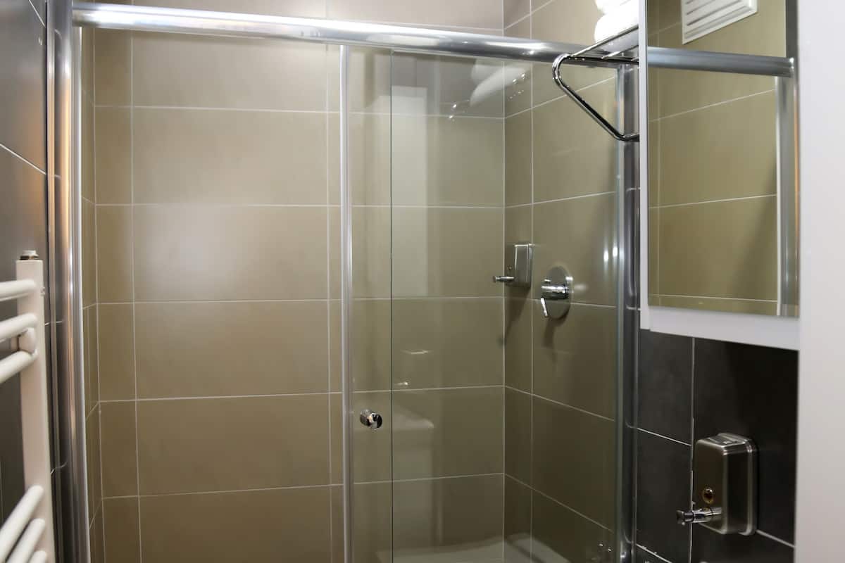 shower, free toiletries, hair dryer, slippers