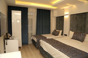 Roupas de cama premium, frigobar (abastecido com alguns itens grátis)