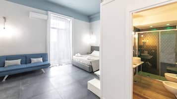 1 soveværelse, italienske lagner fra Frette, premium-sengetøj, dundyner