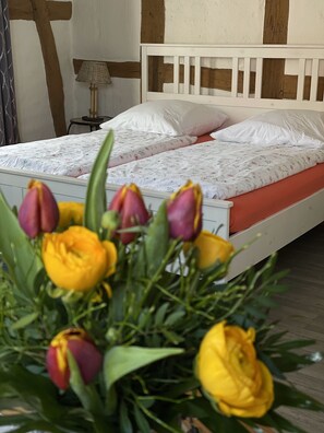 Habitación empresarial doble | Escritorio, wifi gratis y ropa de cama 