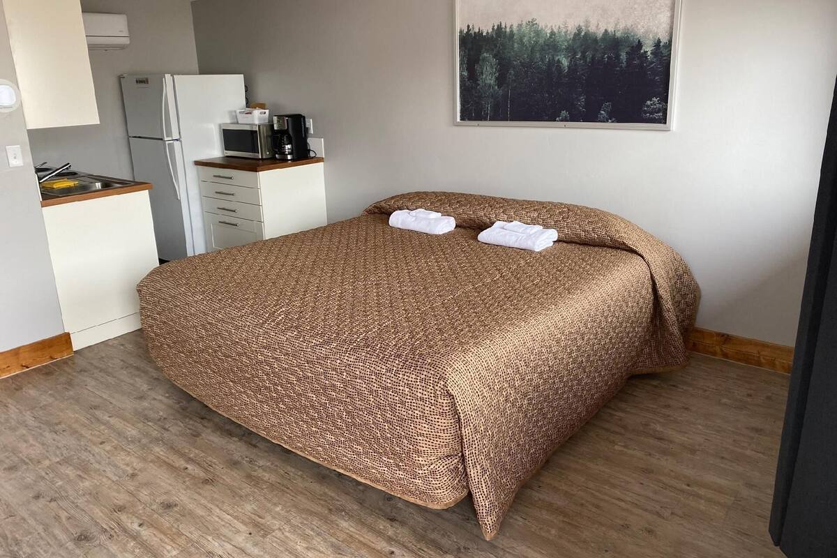 Blackout curtains, free WiFi, bed sheets