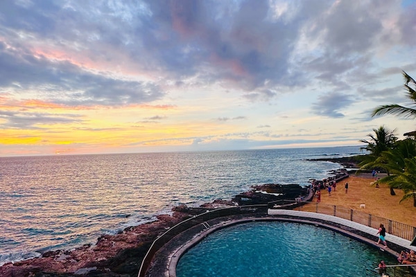 Salt water pool by the ocean