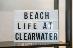 A lightbox with the text "BEACH LIFE AT CLEARWATER".