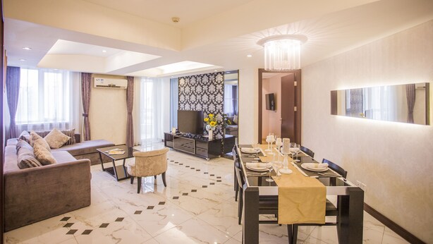 Executive Apartment, 2 Bedrooms | Living area | Flat-screen TV
