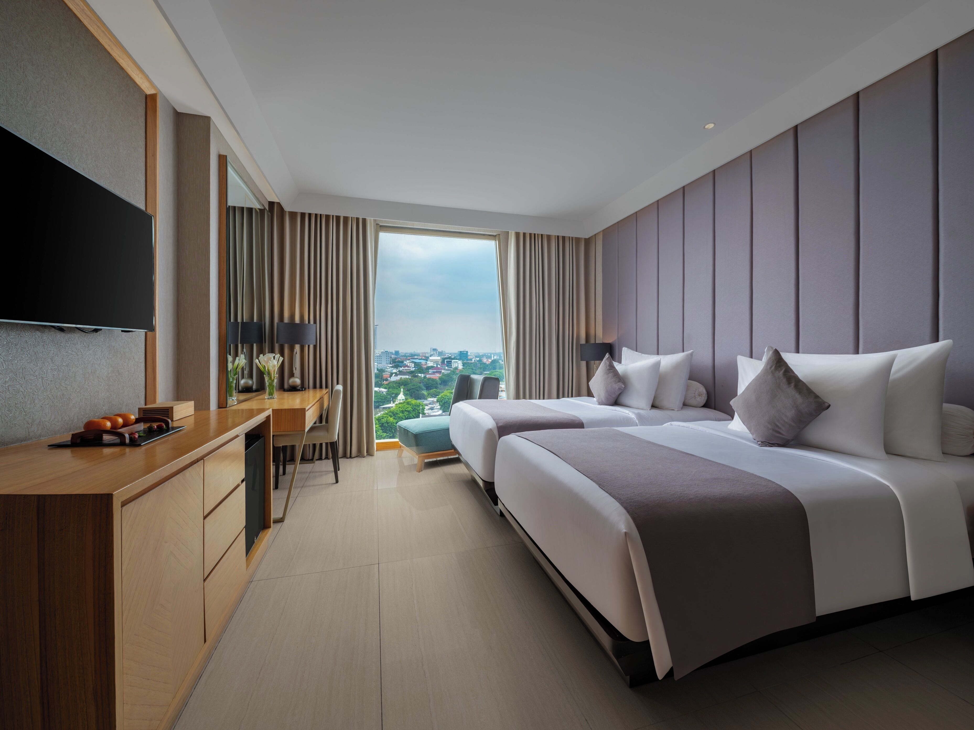 Habitación Deluxe con 2 camas individuales (Deluxe Twin - SMOKING) | Ropa de cama de alta calidad y minibar 