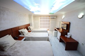 Desk, free WiFi, bed sheets