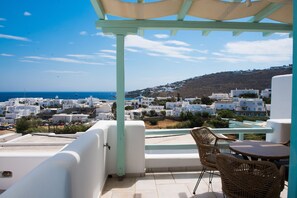 Deluxe Apartment, 1 Bedroom, Sea View (1-2 Adults) | Terrace/patio - Villa Meliti (Mykonos)