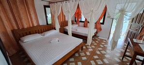 Family Cabin, 1 Bedroom, Non Smoking, Beach View | Egyptian cotton sheets, premium bedding, memory foam beds, minibar -  Chilly Beach Resort Palawan (Aborlan)