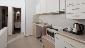 公寓, 2 間臥室, 海景 | 私人小型廚房 | 爐台、鍋具/餐盤/廚房用品